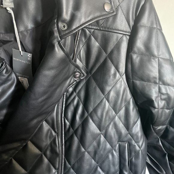 NWT Quilted Imitation Leather Plus Size Moto Jacket 3X - Picture 5 of 9